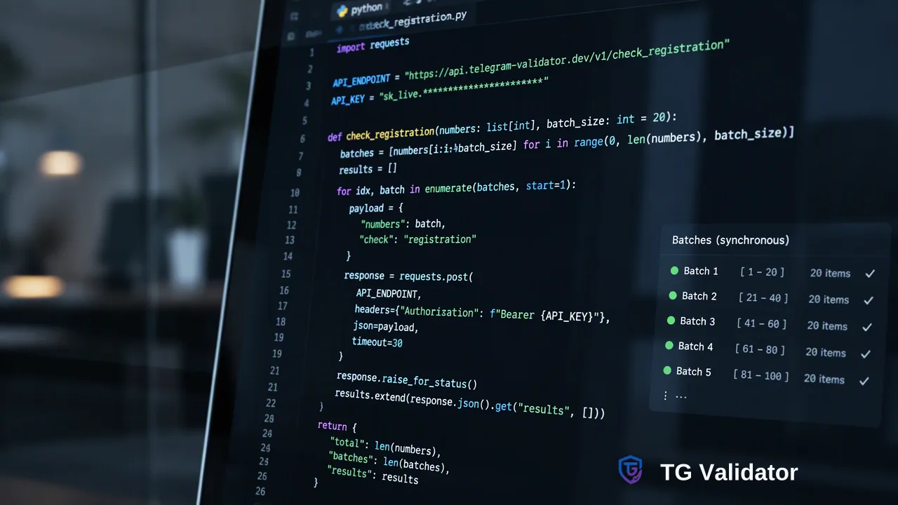 TG Validator workflow illustration for 发送前如何清理联系人列表:完整指南
