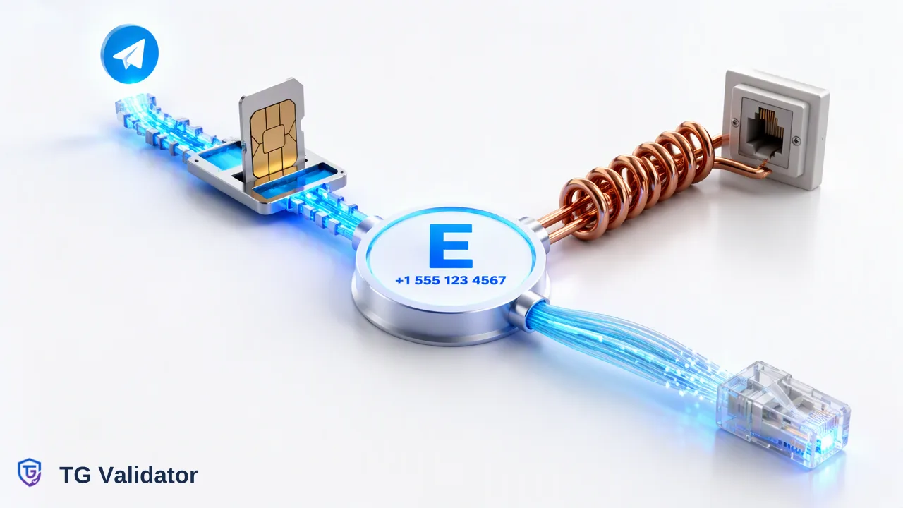 TG Validator workflow illustration for 移动、固定电话还是 VoIP:了解电话号码线路类型