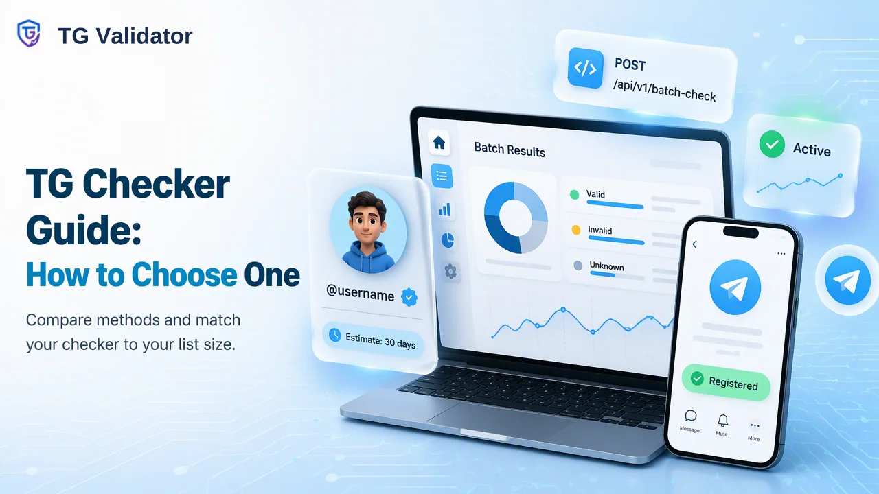TG Validator workflow illustration for TG Checker Guide: What Different Telegram Checkers Return and How to Choose One