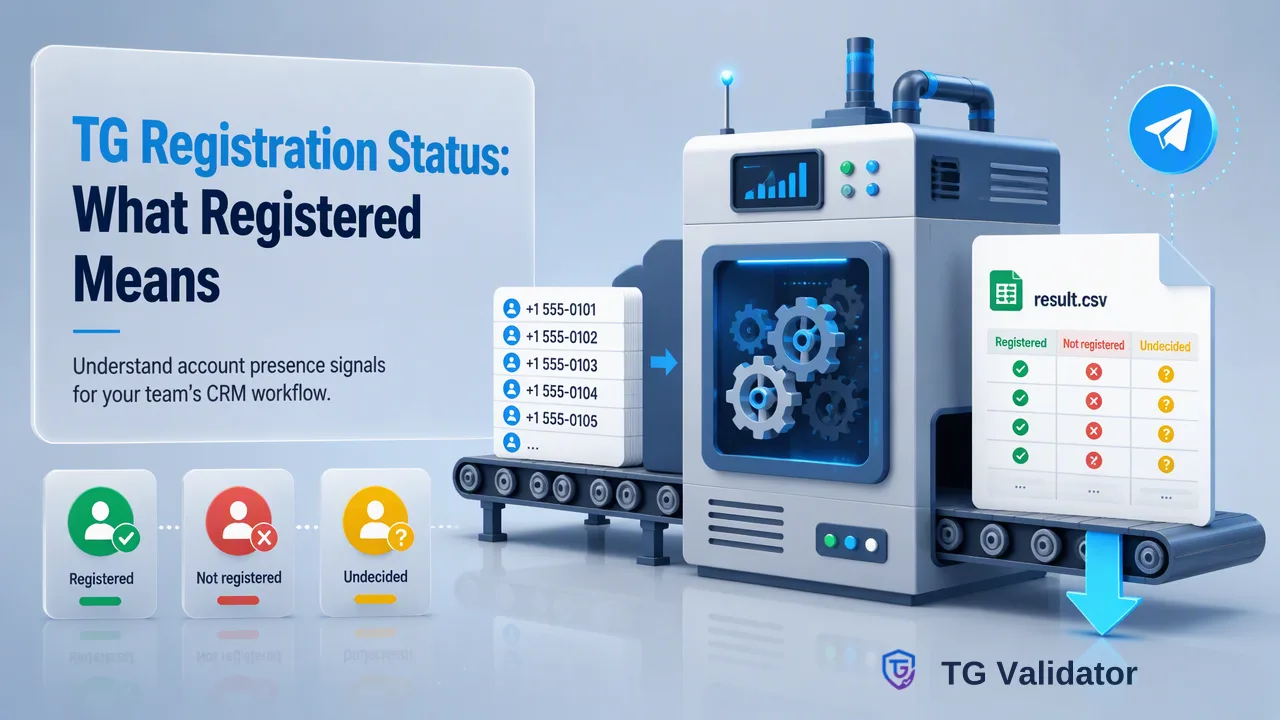 Ilustrasi alur kerja TG Validator untuk Status Pendaftaran TG: Apa Arti Terdaftar di Telegram